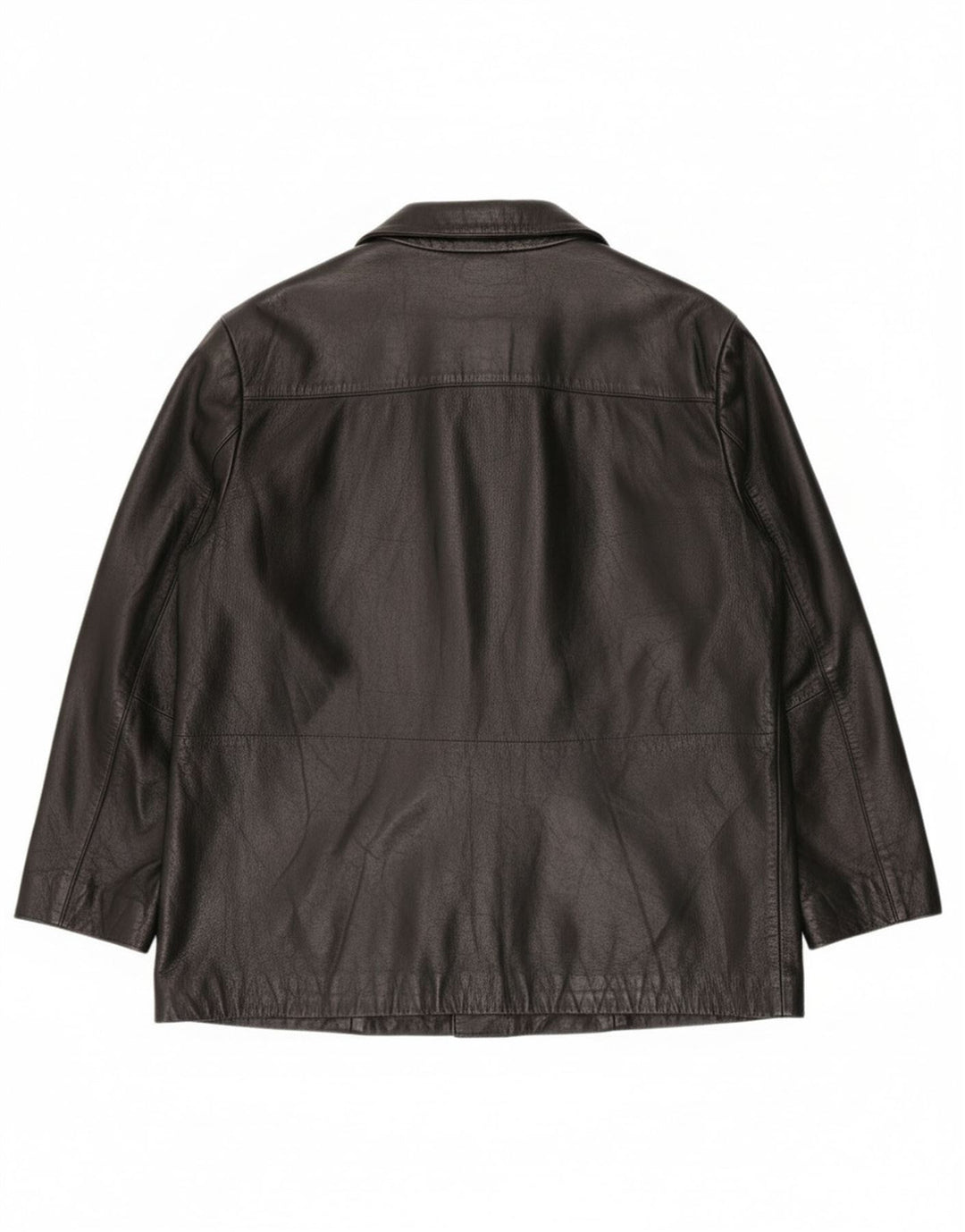 Giacca in pelle vintage da donna EU 42 grande nera