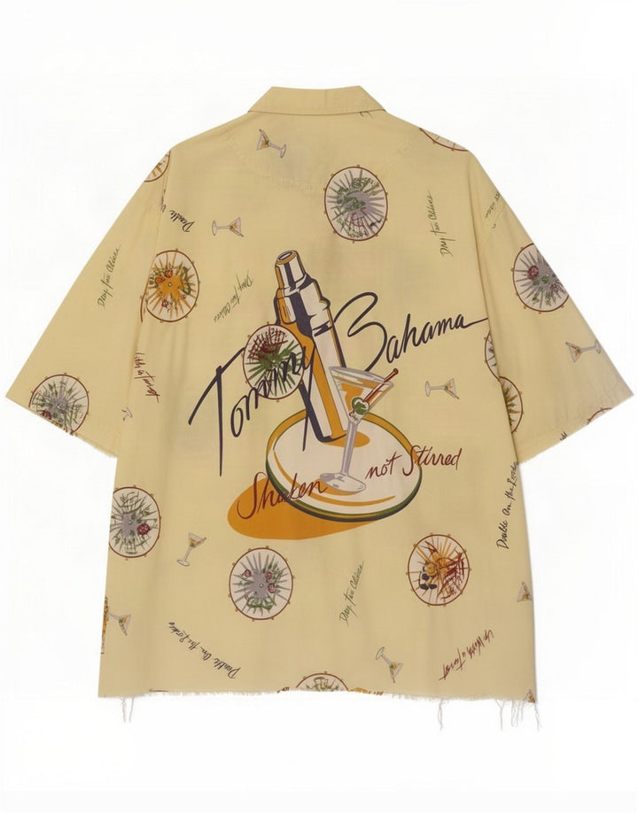 Tommy Bahama Camicia da uomo a maniche corte con motivo astratto Giallo medio Spiaggia