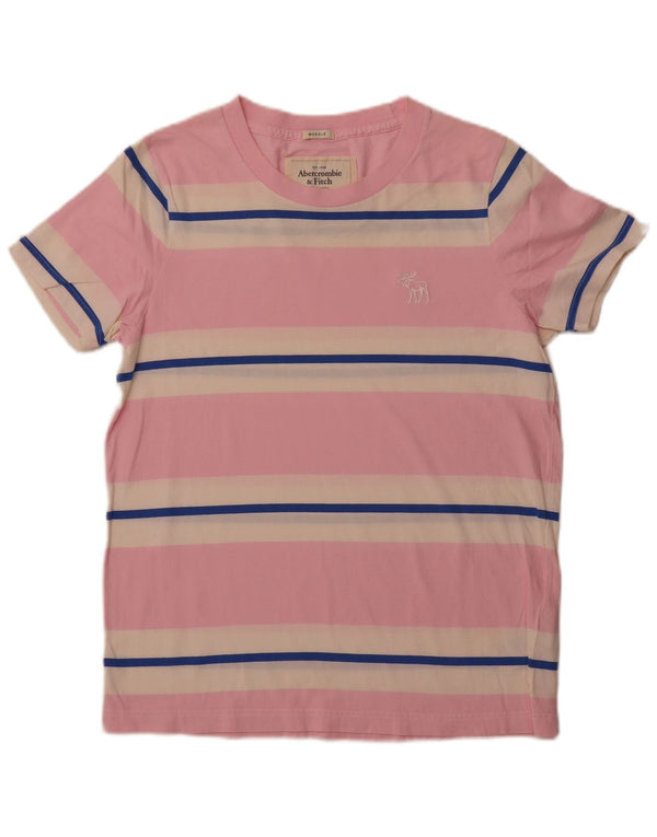 ABERCROMBIE & FITCH Mens Muscle T-Shirt Top XL Pink Striped Cotton