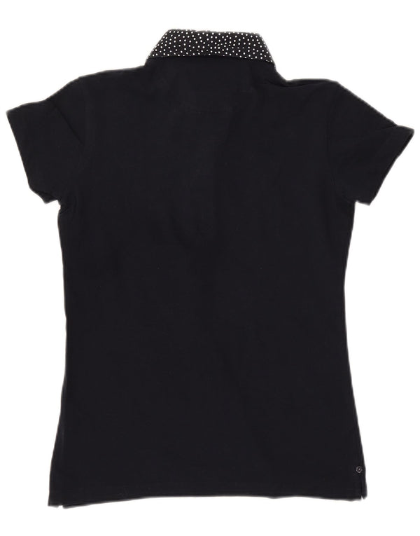 Polo da donna slim fit WOOLRICH UK 12 cotone maculato blu navy medio