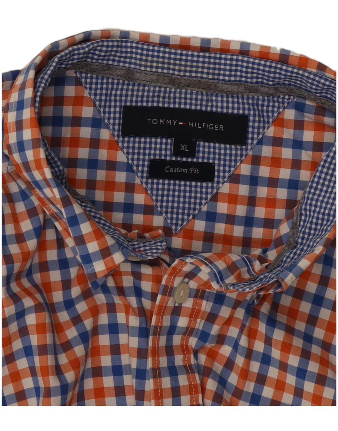 TOMMY HILFIGER Camicia a maniche corte personalizzata da uomo XL a quadretti multicolore