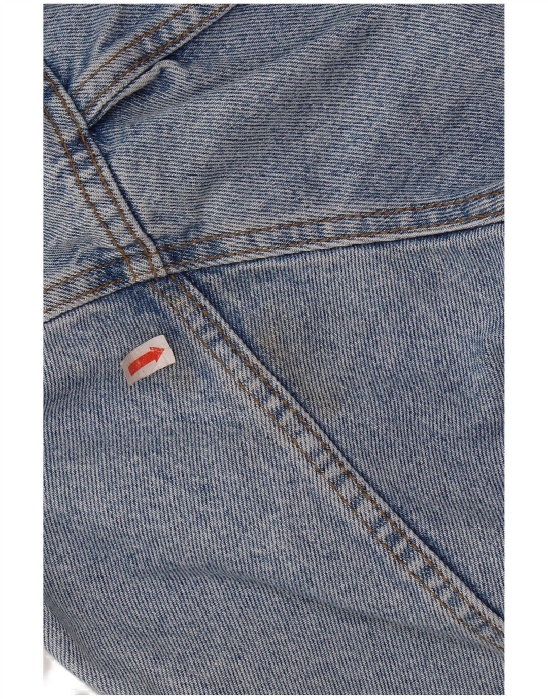 Giacca di jeans grafica da uomo VINTAGE UK 36/38 piccolo cotone blu