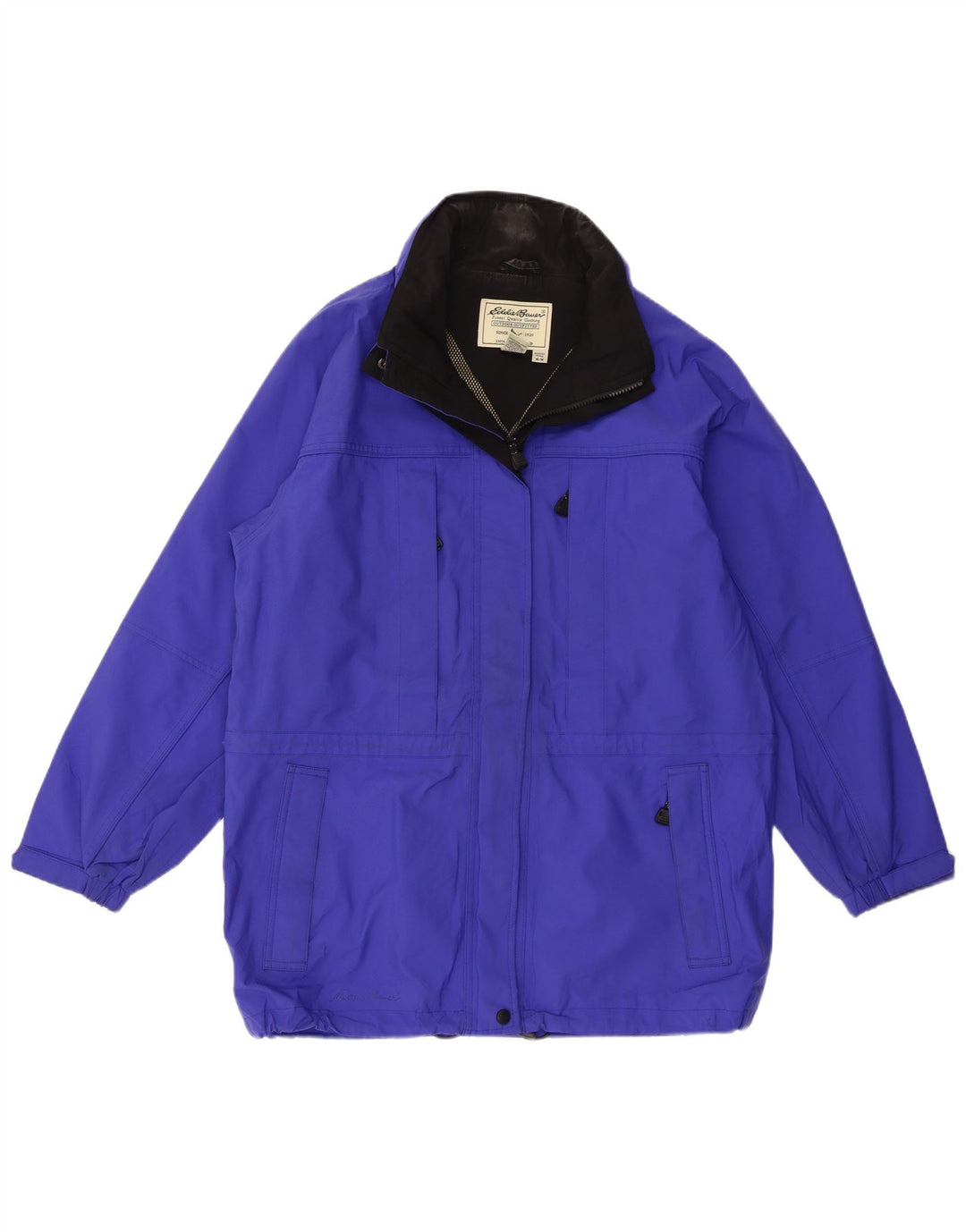 Giacca pratica con cappuccio da donna Eddie Bauer UK 14 Poliestere blu medio