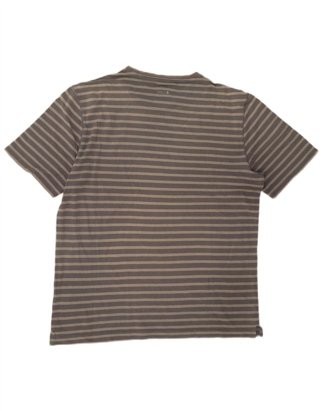 T-shirt da uomo Hugo Boss Top in cotone a righe grigio medio