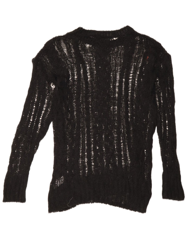 Maglione girocollo oversize trasparente da donna Zara UK 6 XS Nero
