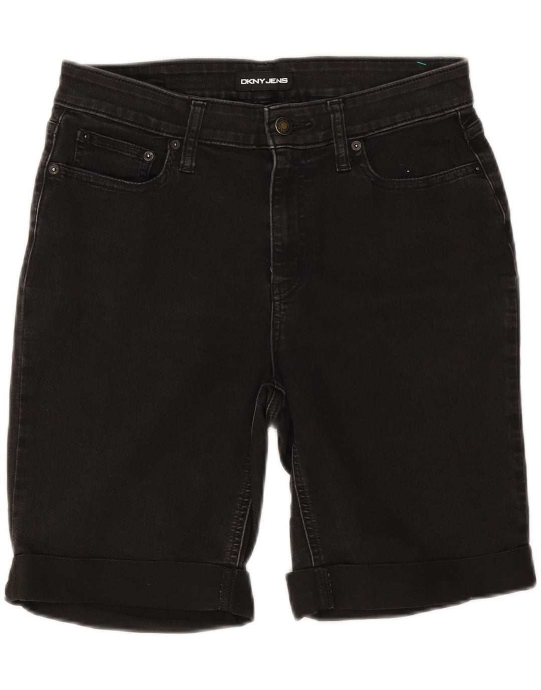 Pantaloncini di jeans da donna Dkny US 10 medi W28 cotone nero