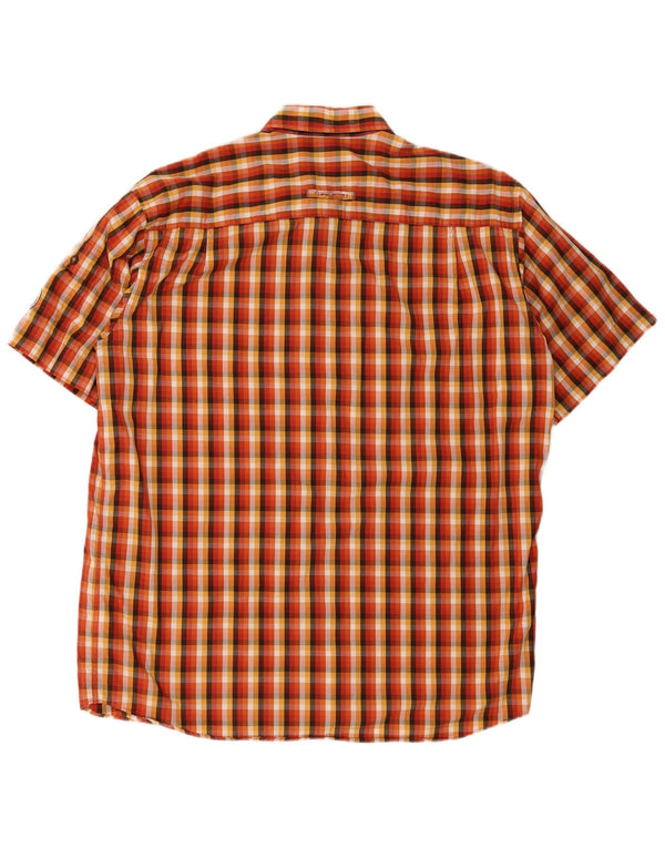 Camicia a maniche corte da uomo Camel Active a quadri arancioni grandi