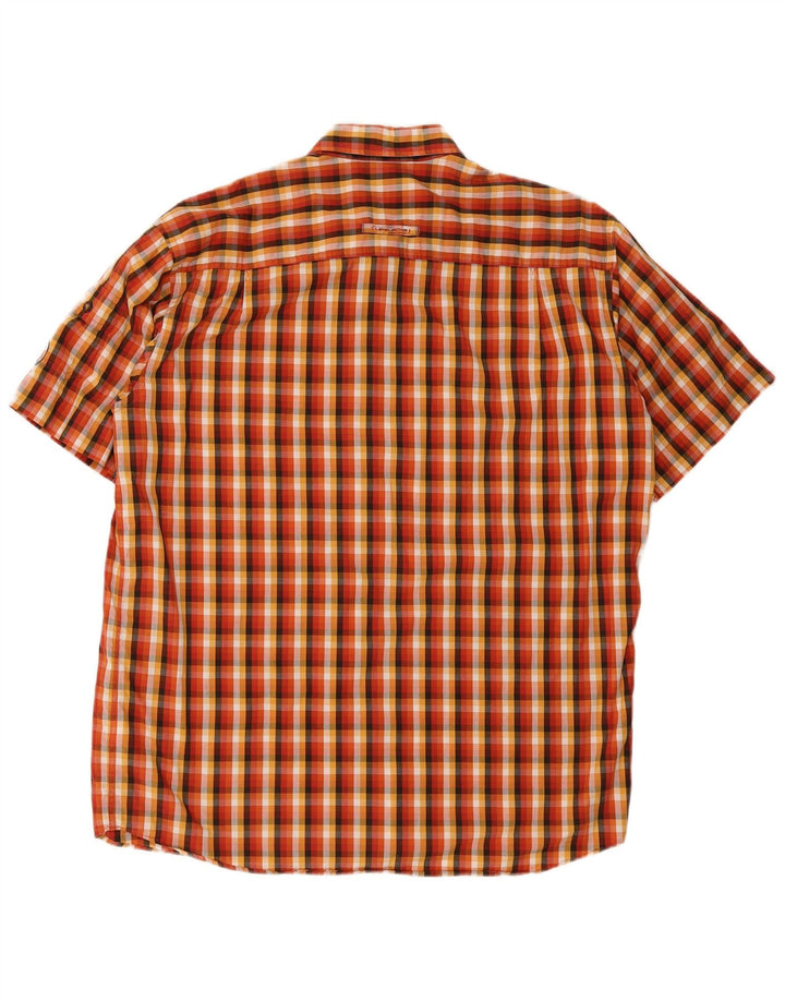 Camicia a maniche corte da uomo Camel Active a quadri arancioni grandi