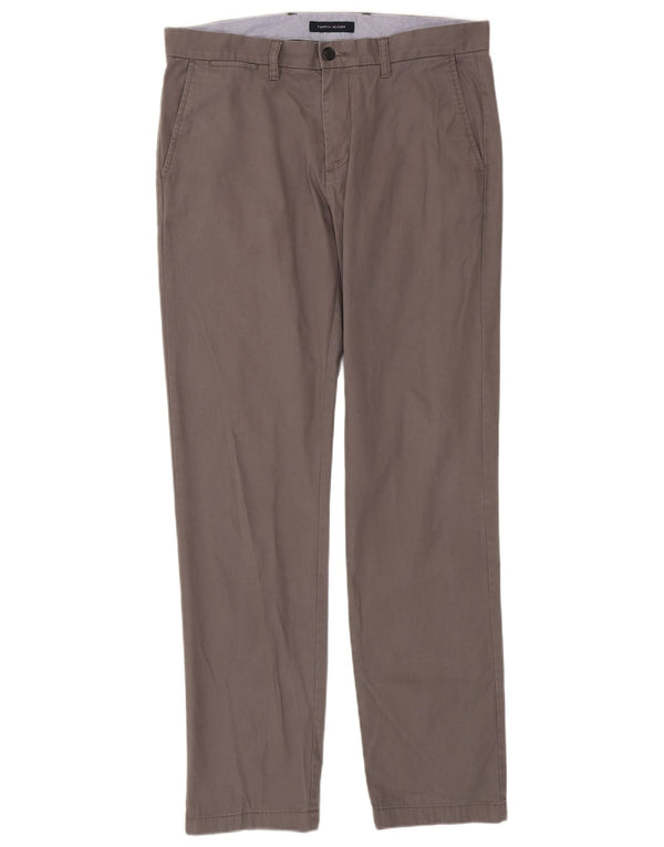 Pantaloni chino slim da uomo Tommy Hilfiger W33 L34 cotone grigio