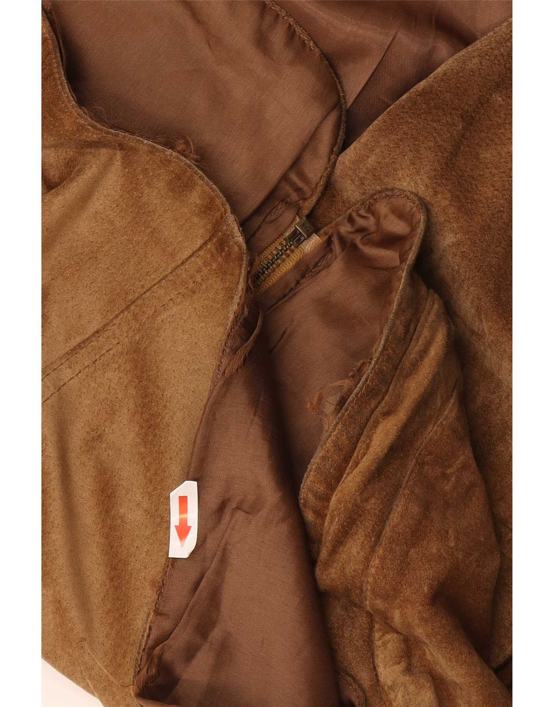 Gilet multiuso in pelle scamosciata vintage da uomo UK 38 in pelle marrone medio