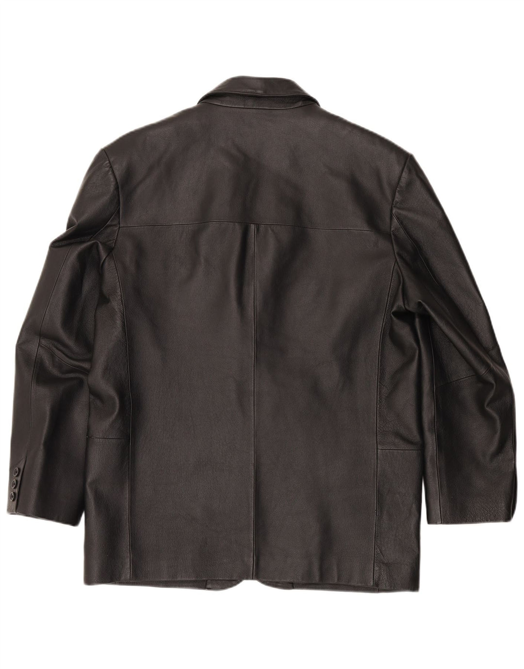 ROUTE 66 Mens 3 Button Leather Blazer Jacket UK 42 XL Black Leather