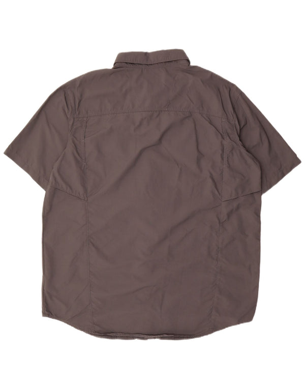 Camicia a maniche corte Omni-Shade da uomo COLUMBIA XL in nylon grigio