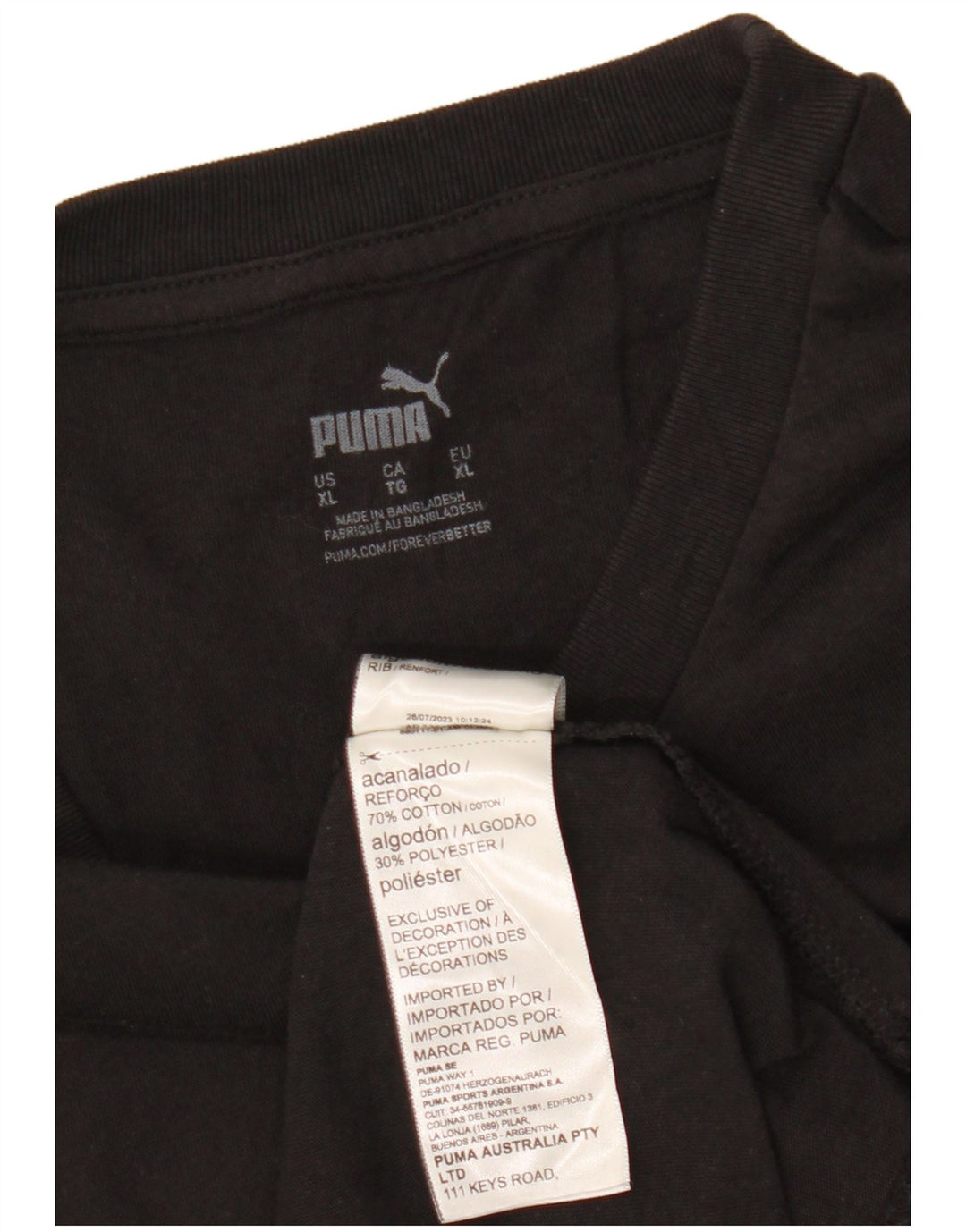 T-shirt grafica da uomo PUMA Top XL in cotone nero