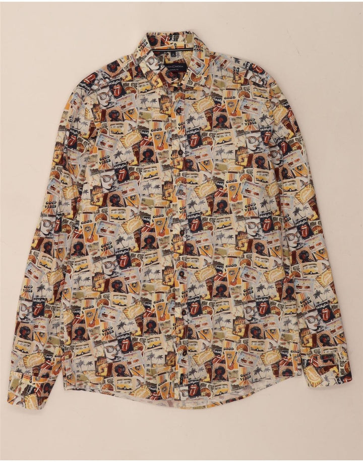 Camicia Woodstock da uomo Casa Moda taglia 39/40 media multicolore