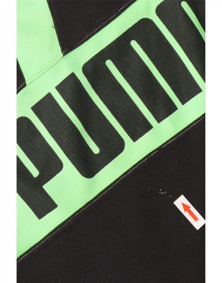 Felpa Puma da uomo con grafica con zip e collo, maglione, colore nero medio
