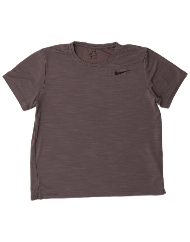 T-shirt NIKE da donna Dri Fit Top UK 16 grande poliestere chiazzato grigio