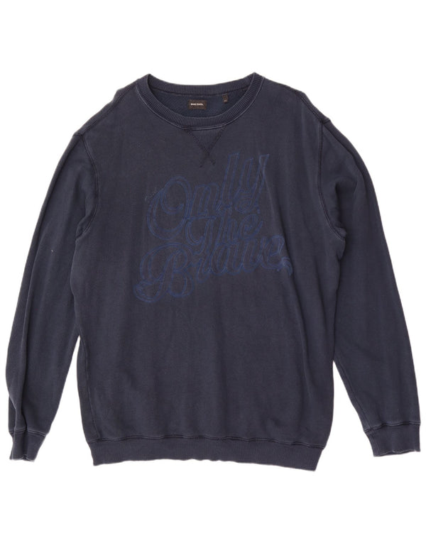 Felpa grafica da uomo Diesel Jumper XL Blu navy