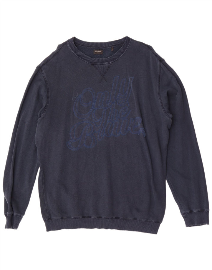 Felpa grafica da uomo Diesel Jumper XL Blu navy