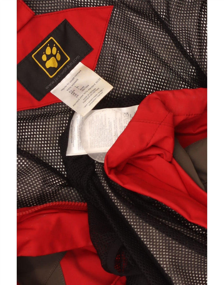 Giacca antipioggia da uomo Jack Wolfskin UK 40/42 Large Rosso Poliammide
