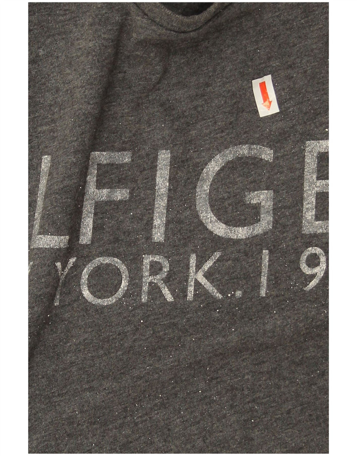 T-shirt grafica da uomo Tommy Hilfiger Top grande in cotone grigio