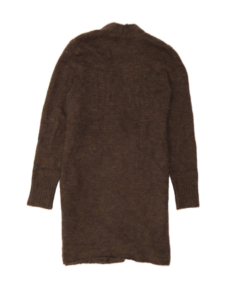 MOSSIMO Womens Longline Cardigan Sweater UK 10 Small Brown Acrylic Vintage Mossimo and Second-Hand Mossimo from Messina Hembry 