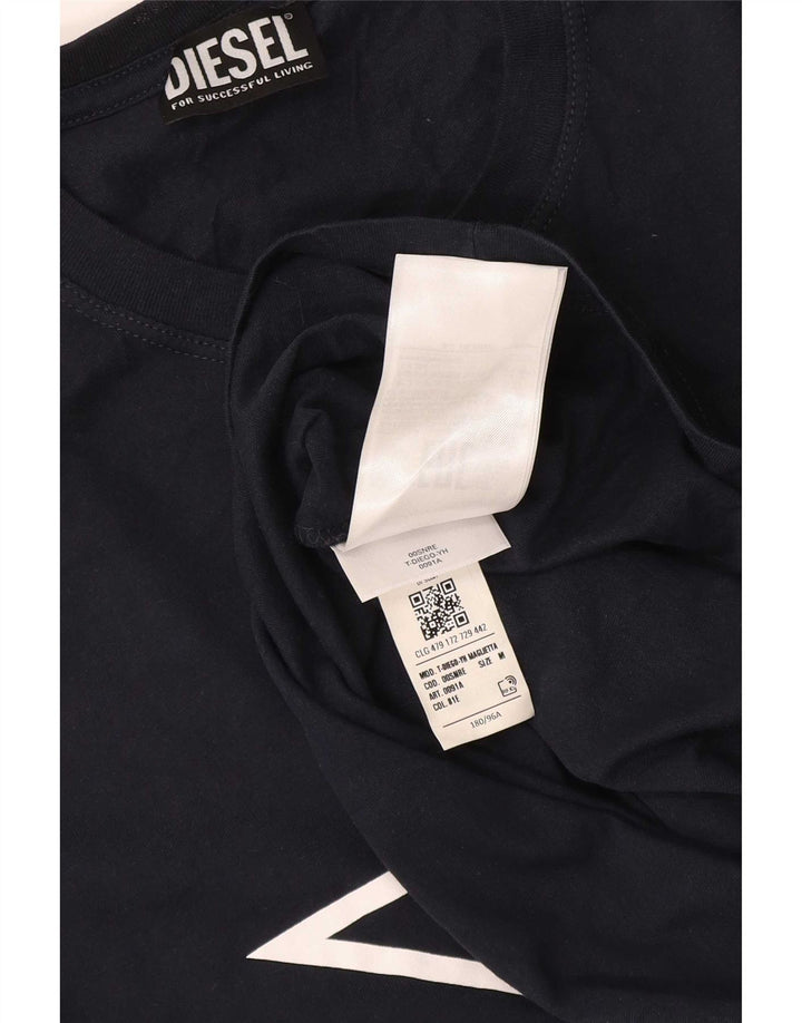 T-shirt grafica da uomo Diesel Top in cotone blu navy medio