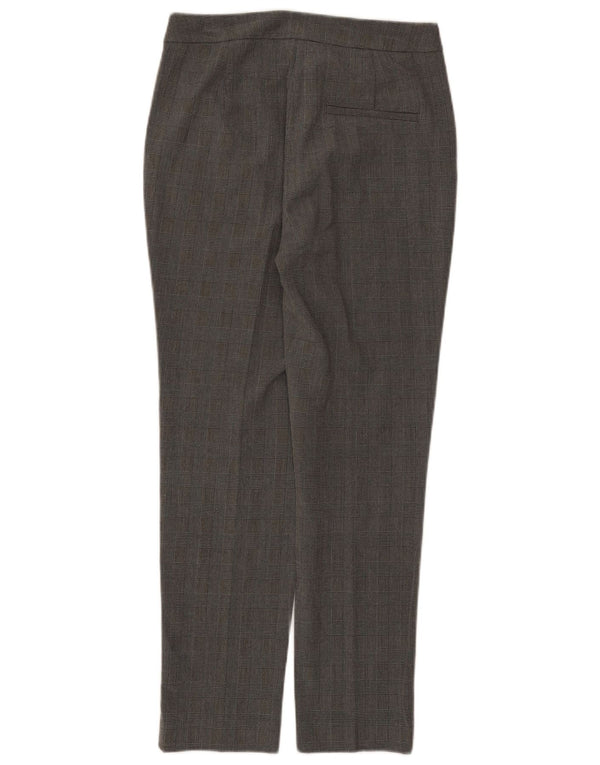 Pantaloni da abito slim da donna Zara piccoli W26 L27 poliestere a quadri grigi
