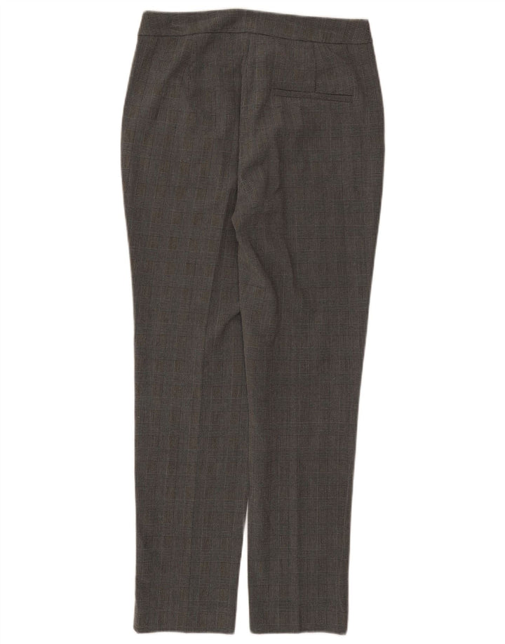 Pantaloni da abito slim da donna Zara piccoli W26 L27 poliestere a quadri grigi