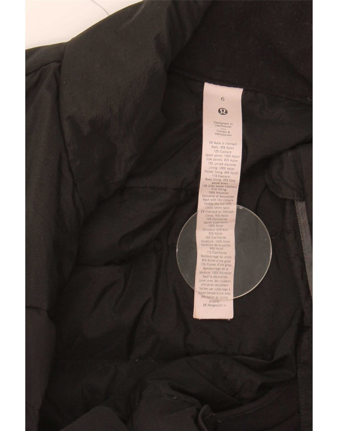 Gilet da donna Lululemon US 6 medio nylon nero