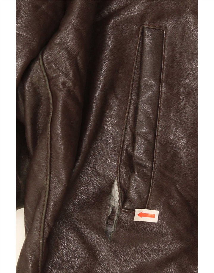 Giacca in pelle vintage da uomo UK 42 XL Marrone