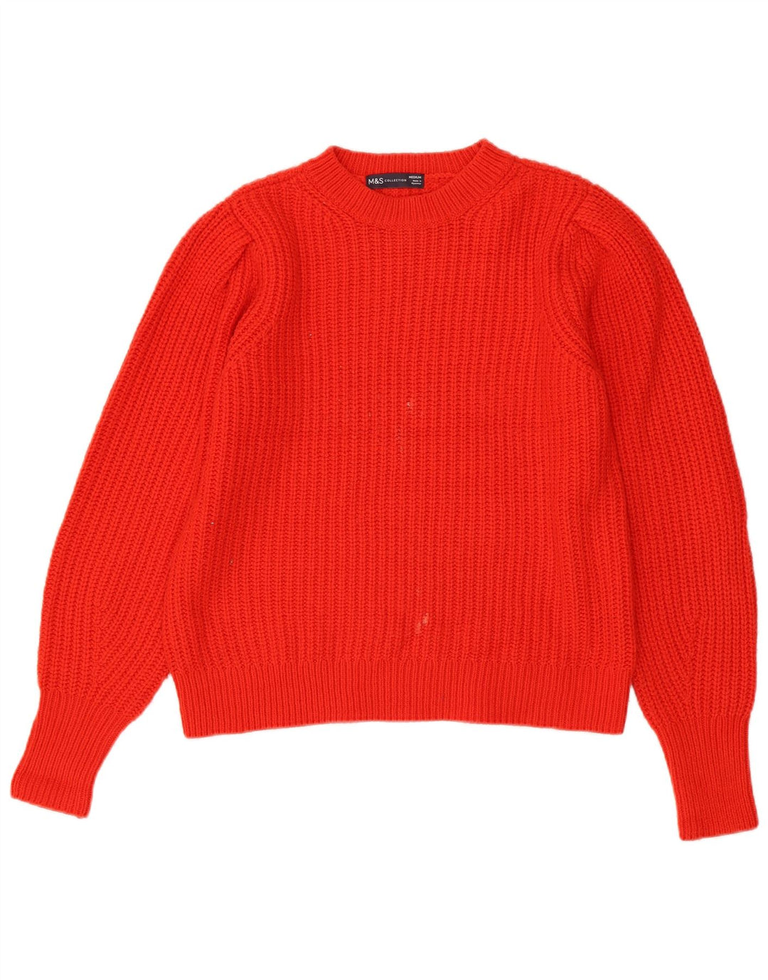 Maglione maglione girocollo da donna Marks & Spencer UK 14 Acrilico rosso medio