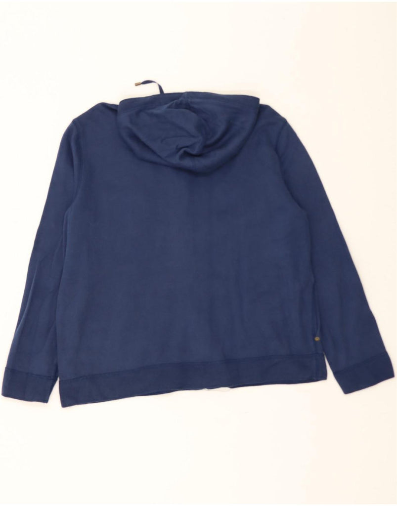 RALPH LAUREN Womens Zip Hoodie Sweater UK 16 Large Navy Blue Cotton Vintage Ralph Lauren and Second-Hand Ralph Lauren from Messina Hembry 