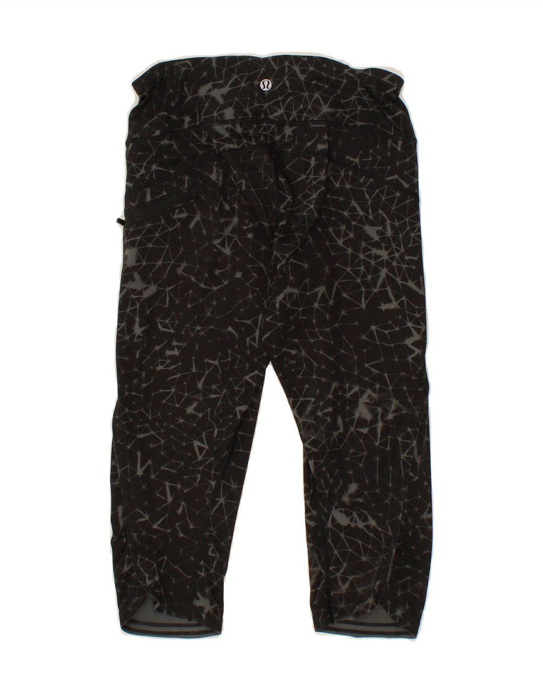 VINTAGE Womens Capri Abstract Pattern Tracksuit Trousers UK 8 Small Black Vintage Vintage and Second-Hand Vintage from Messina Hembry 