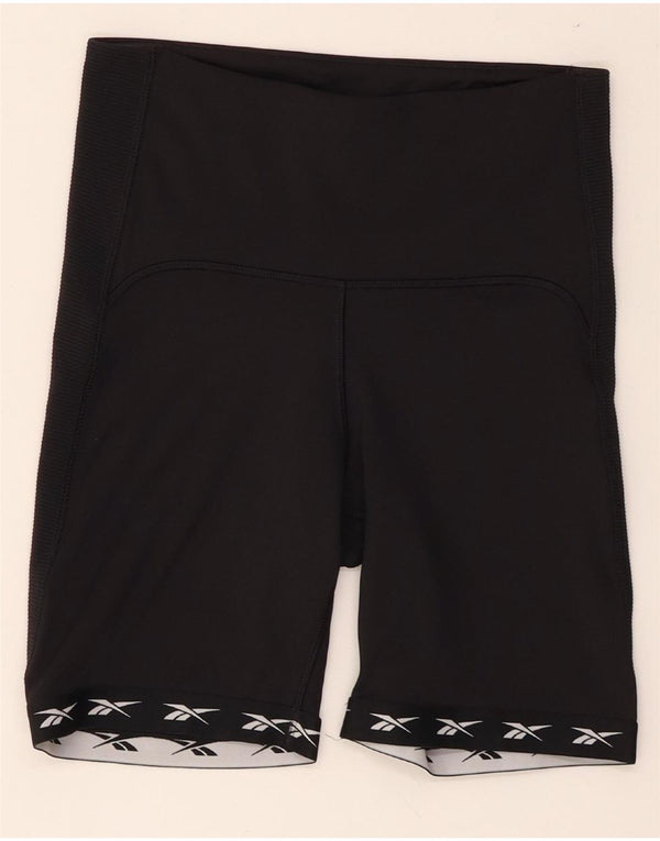 Pantaloncini sportivi Reebok Speedwick Graphic da donna UK 8/10 Small Nero Poliestere