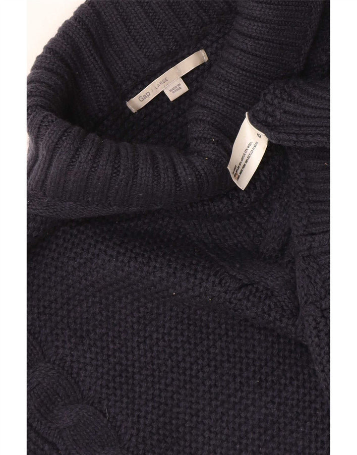 Maglione maglione oversize da donna Gap con collo alto UK 16 Large in nylon blu navy