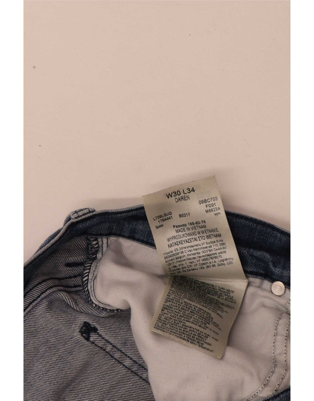 Jeans dritti invecchiati Lee da uomo W30 L31 in cotone blu