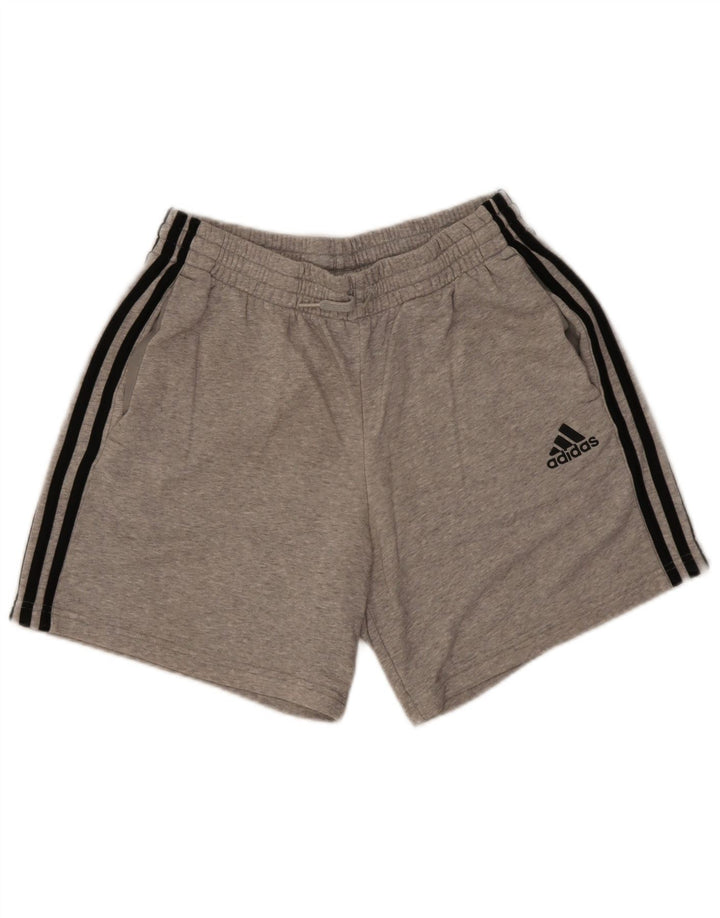 Pantaloncini sportivi da uomo Adidas in cotone chiazzato grigio medio