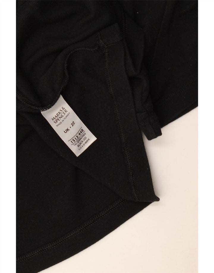 Top camicetta da donna Marks & Spencer UK 22 3XL cotone nero