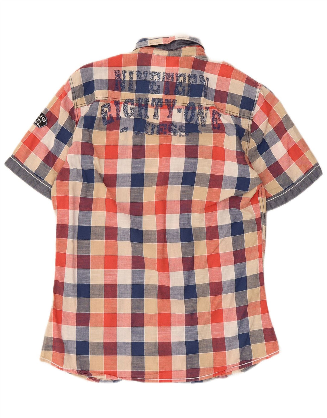 GUESS Boys Graphic Short Sleeve Shirt 15-16 Years Multicoloured Check
