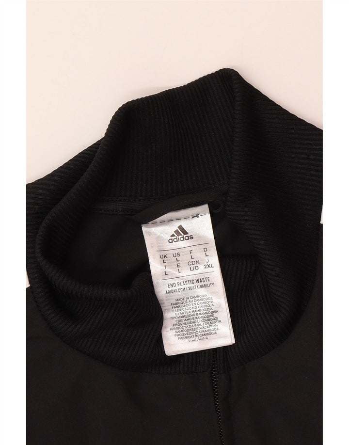 Giacca da ginnastica da uomo Adidas Large nera in poliestere