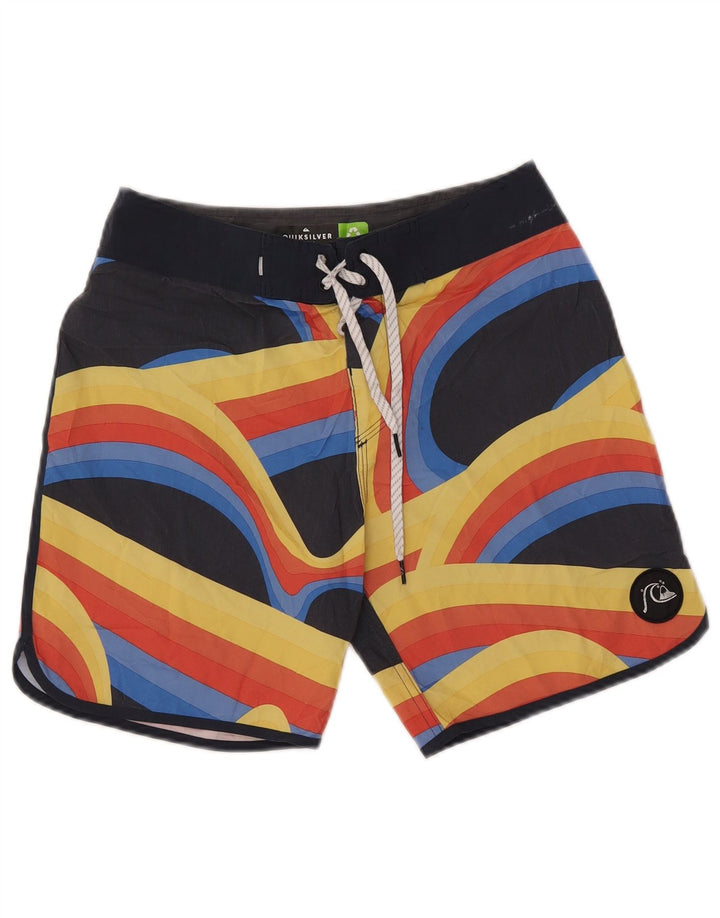 Pantaloncini da bagno da uomo Quiksilver piccoli in poliestere a righe multicolori