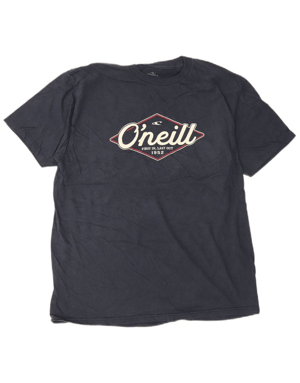 T-shirt grafica da donna O'Neill Modern Fit UK 16 Large in cotone blu navy