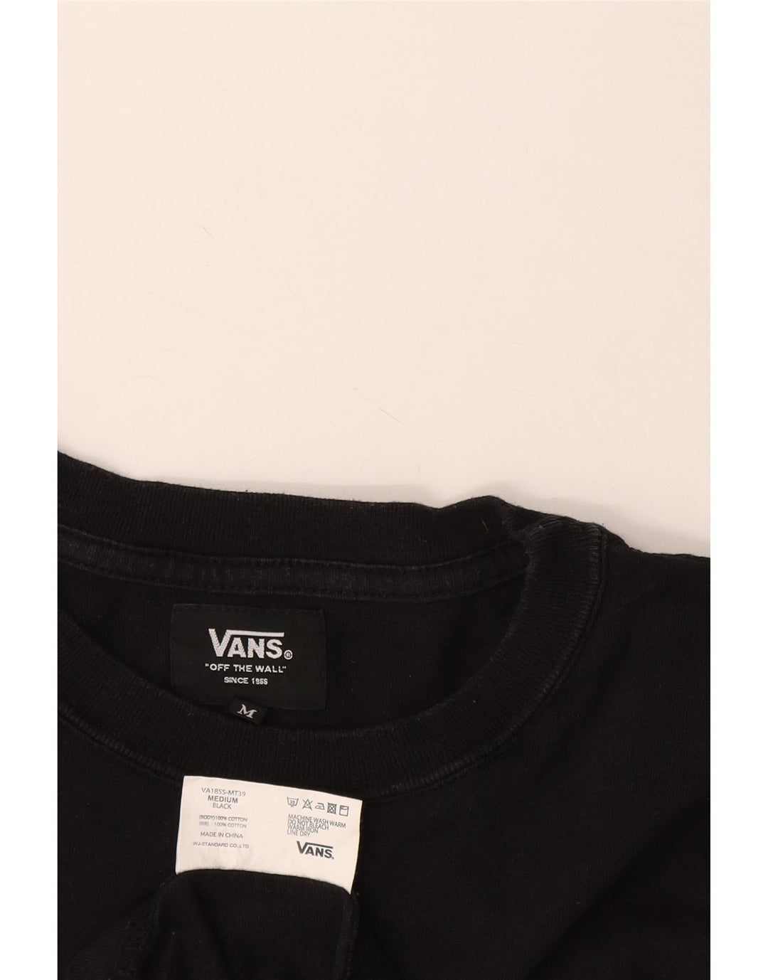 T-shirt da uomo Vans Top in cotone nero medio