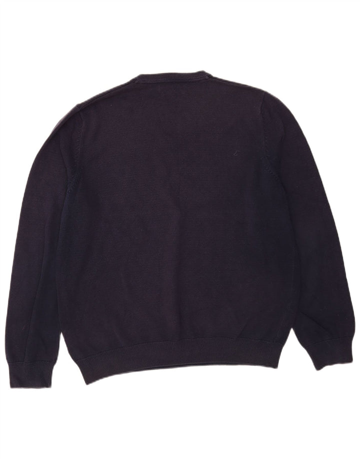 Maglione da uomo con scollo a V Marks & Spencer grande in cotone blu navy