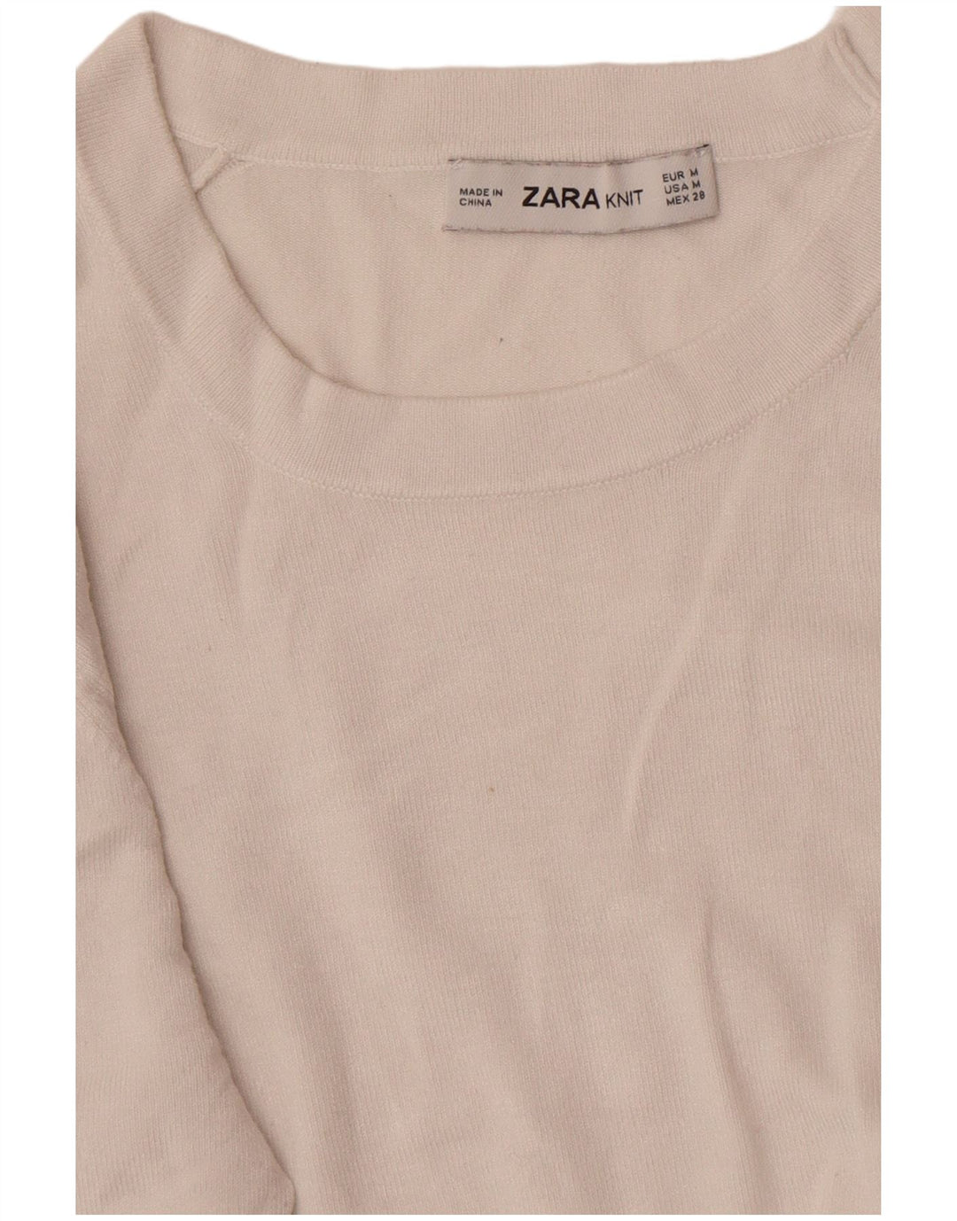 Maglione maglione girocollo da donna Zara UK 12 bianco medio
