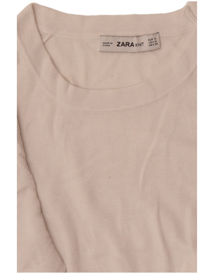Maglione maglione girocollo da donna Zara UK 12 bianco medio