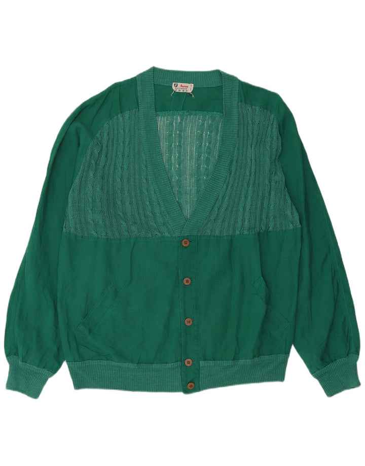 Maglione cardigan da uomo vintage IT 44 XL Verde