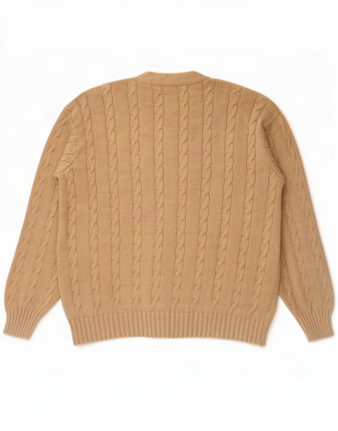 Maglione Cardigan Uomo Benetton IT 48 Cotone Beige Medio