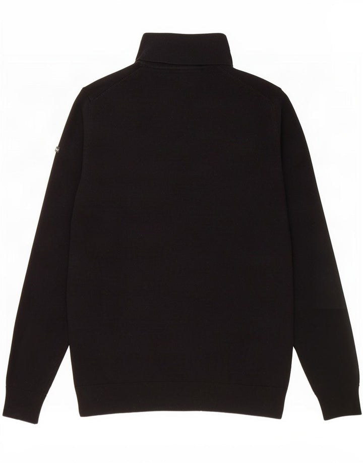 Maglione maglione da uomo a collo alto Superdry grande lana merino nera