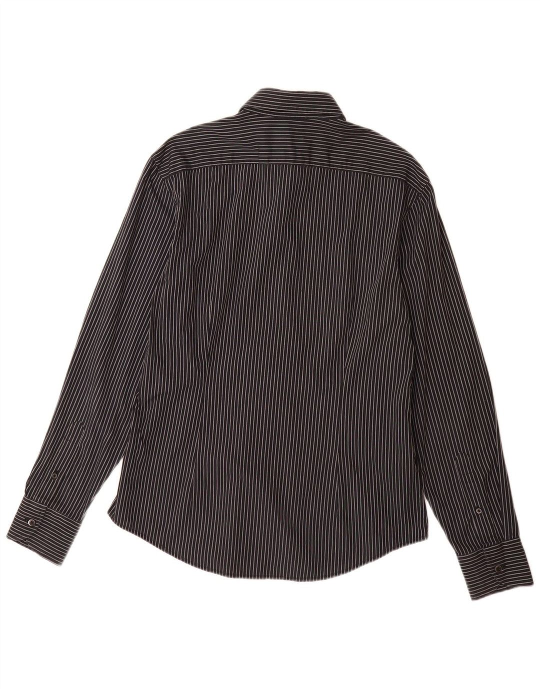 Camicia Uomo BENETTON Cotone Gessato Medio Nero